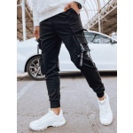 Pánske čierne cargo nohavice Dstreet UX4214