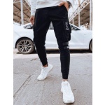 Pánske čierne cargo nohavice Dstreet UX4306