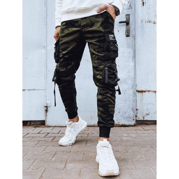 Pánske zelené cargo nohavice Dstreet UX4207