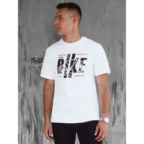 Dstreet RX5450 biele pánske tričko s potlačou
