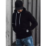 Moderná čierna mikina s kapucňou