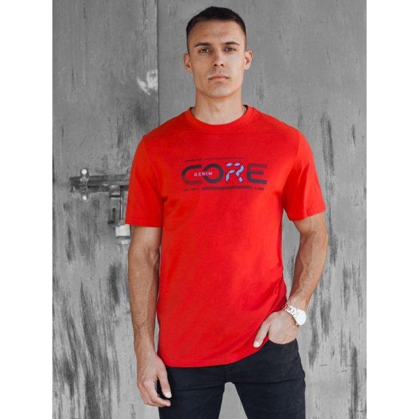 Oranžové pánske tričko s potlačou Dstreet RX5420