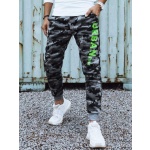 Pánske camo tepláky s potlačou antracit Dstreet UX4441