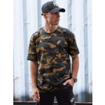 Pánske khaki maskáčové tričko Dstreet RX5594