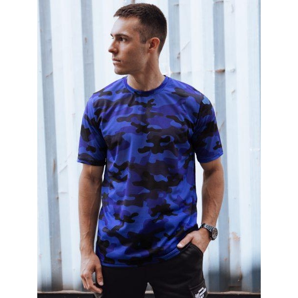 Pánske modré camo tričko Dstreet RX5595