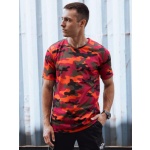 Pánske oranžové camo tričko Dstreet RX5592