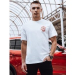 Pánske tričko s potlačou bielej farby Dstreet RX5490