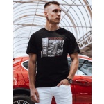 Pánske tričko s potlačou čiernej farby Dstreet RX5464
