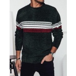 Pánsky pruhovaný sveter zelený Dstreet WX2280
