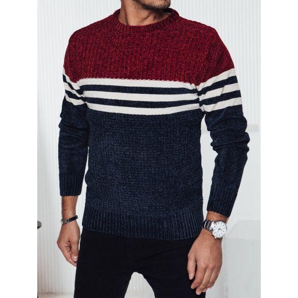 Pánsky tmavomodrý pruhovaný sveter Dstreet WX2229