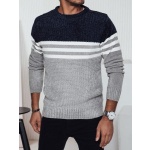 Šedý pánsky pruhovaný sveter Dstreet WX2230
