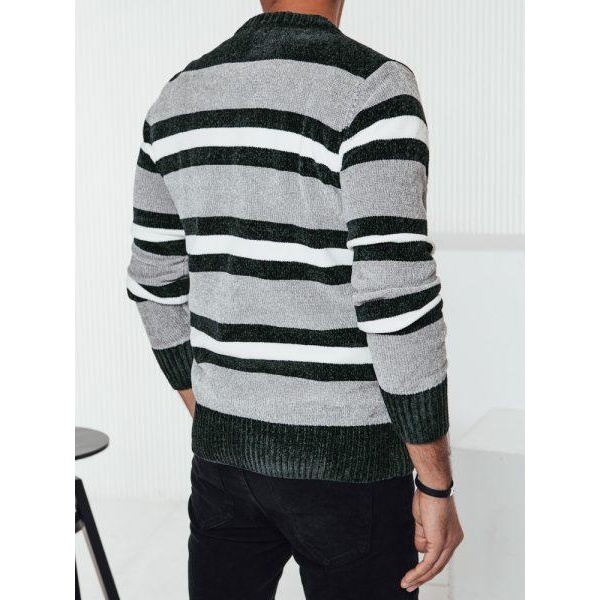 Šedý pánsky pruhovaný sveter Dstreet WX2262