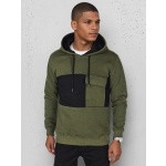 Pánska mikina s kapucňou khaki Dstreet BX5913
