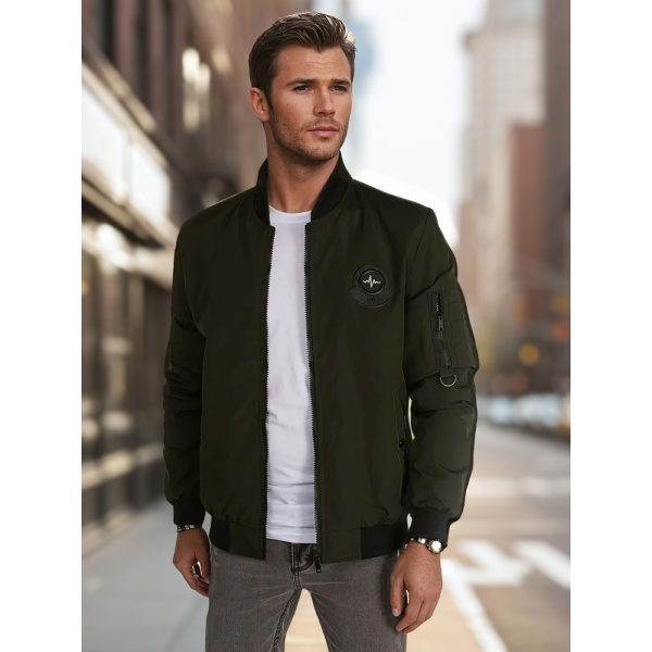 Pánska prechodná bomber bunda zelená Dstreet TX5018