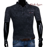 11444-50 Čierne polo tričko pre pánov.