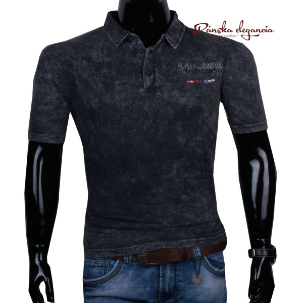 11444-50 Čierne polo tričko pre pánov.