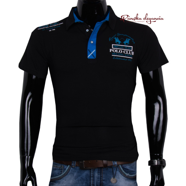 Čierne polo tričko s top detailami.