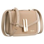 Dámska béžová crossbody kabelka Peterson s magnetickým klipsom a nastaviteľným popruhom