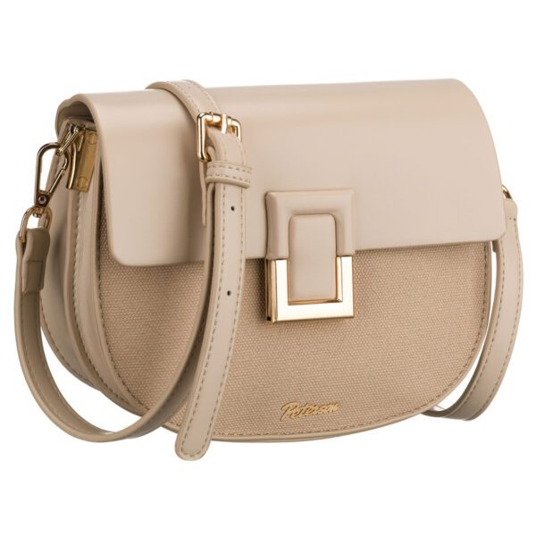 Dámska béžová crossbody kabelka Peterson so zlatými detailmi