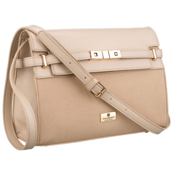 Béžová dámska crossbody kabelka Peterson so zapínaním na zips a magnet