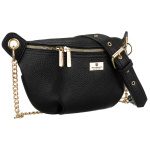Čierna dámska crossbody kabelka z ekologickej kože s retiazkovým detailom