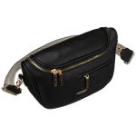 Čierna dámska crossbody kabelka z ekologickej kože so zadným vreckom