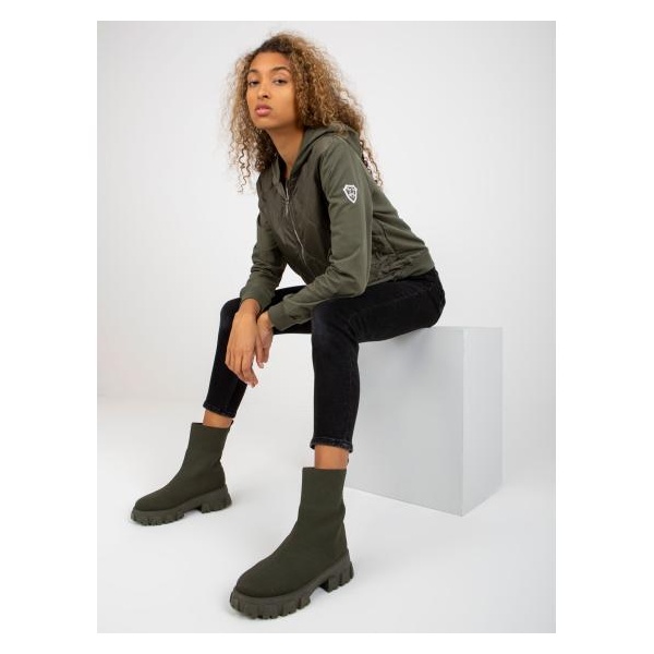 Dámska bunda/mikina bomber s kapucňou RUE PARIS khaki
