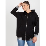 Dámska mikina plus size s kapucňou ULA čierna