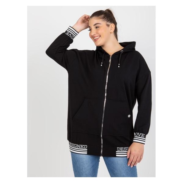 Dámska mikina plus size s kapucňou ULA čierna