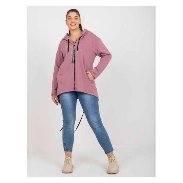 Dámska mikina rozopínacia plus size SAMMIE ružová