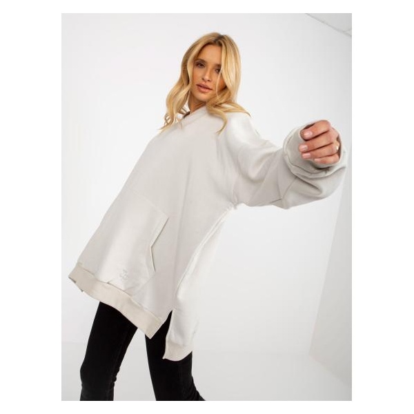 Dámska mikina s kapucňou oversize MAYFLIES svetlo šedá