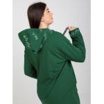 Dámska mikina s nápismi plus size BRENDA tmavo zelená