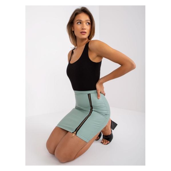 Dámska minisukňa s vysokým pásom LACEY mint green