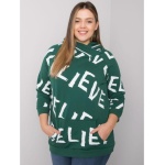Dámska plus size mikina s kapucňou PERTH tmavozelená