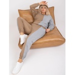 Dámska súprava plus size AMISHI tmavo béžová a sivá