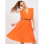 Dámske midi šaty so zavinovacím výstrihom MARINE orange