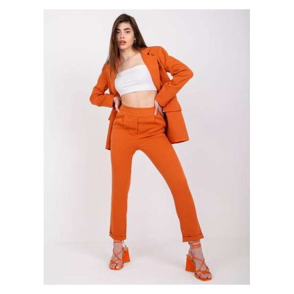 Dámske nohavice s vysokým pásom HIDALGO Dark Orange