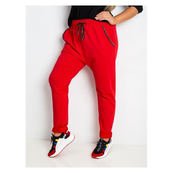 Dámske plus size tepláky SAVAGE red