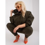 Dámske plus size tepláky s nohavicami WEB khaki