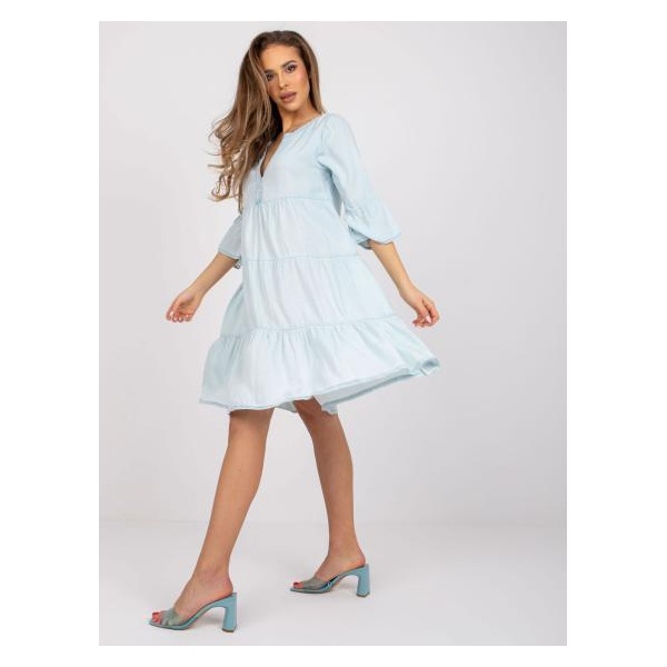 Dámske šaty po kolená SUBLEVEL light blue