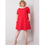 Dámske šaty s krátkym rukávom plus size BELLAMY červené