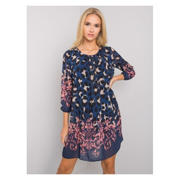Dámske šaty so zvieracím vzorom Sunny OCH BELLA navy blue