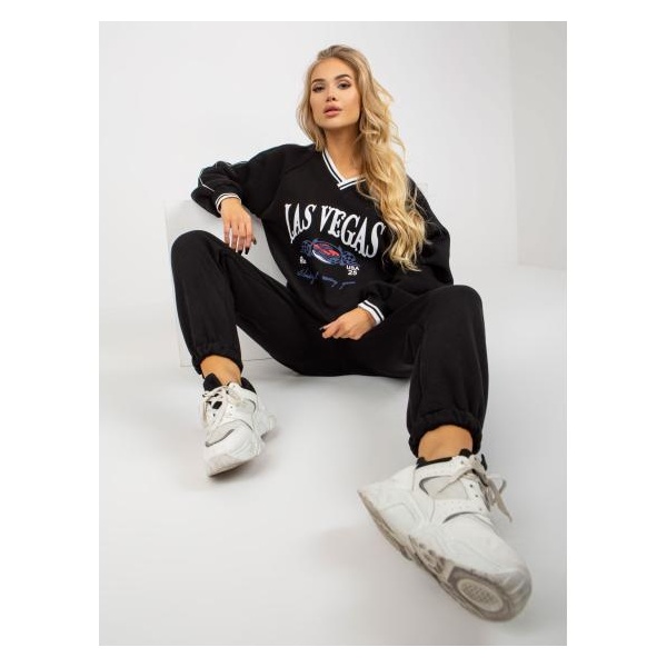 Dámske tepláky s potlačou oversize IVY čierne