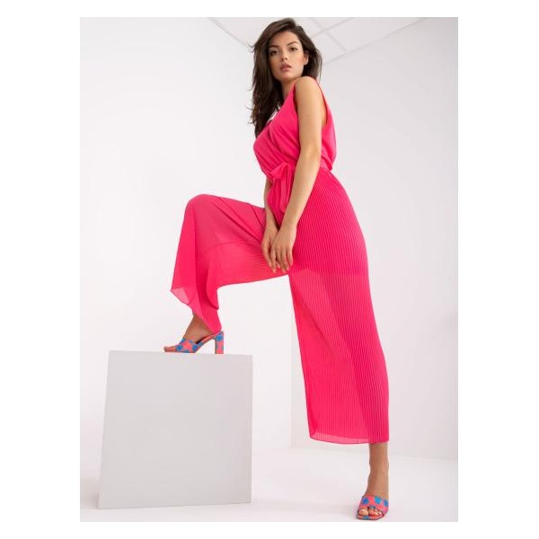 Dámsky overal so širokými nohavicami dlhý MODERNA ružový