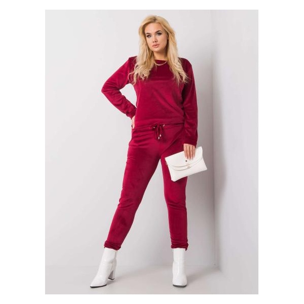 Dámsky plus size set JEANNE burgundy