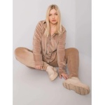 Dámsky plus size velúrový set MICHELL beige