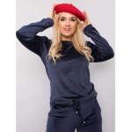Dámsky velúrový plus size set JEANNE tmavomodrý