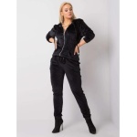 Dámsky velúrový plus size set MICHELL čierny