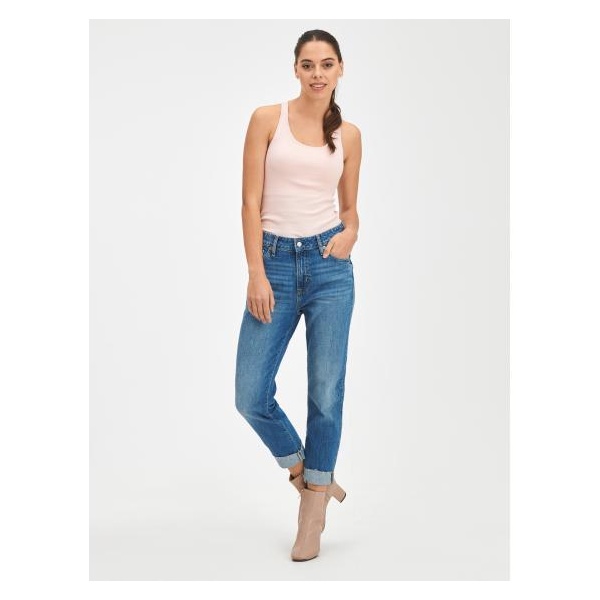 Džínsy univerzálne slim boyfriend mid rise
