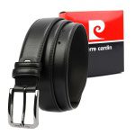 Kožený opasok Pierre Cardin – čierny